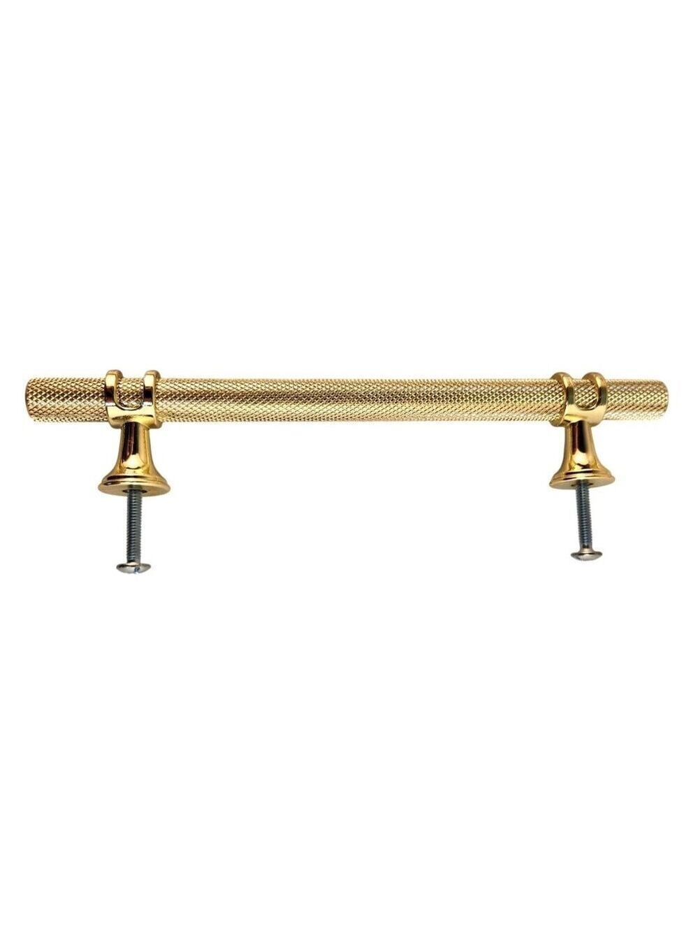 Gold Textured Knurled Drawer Pull Handle 5-Inch Hole To Hole With Mounting Screw